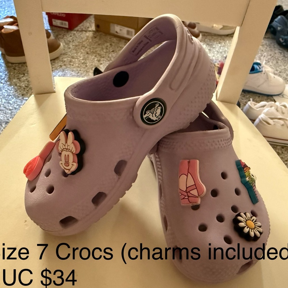 CROCS Kids' Lavender Clogs with Fun Charms